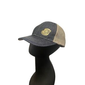 Panera Bread Hat Unisex One Size Blue Denim Tan Mesh Trucker Employee Staff Cap